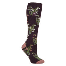 (04-Aug, Schneeglöckchen / Maulbeere) Heat Holders - Heat Holders Lite - Damen Lang Thermosocken Socken Für Gummistiefel