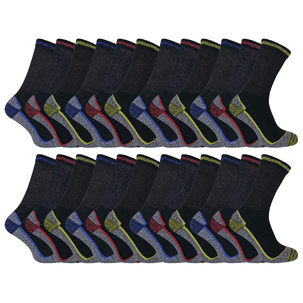(6-11 UK, Assorted) Sock Snob - 24 Pairs Mens Multipack Soft Breathable Bamboo Work Socks-image-OPC-PGJSWTB-NEW