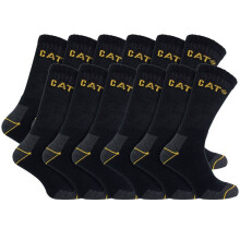 (11-14, Navy) Caterpillar - 12 Pack Unisex Heavy Duty Work Socks for Steel Toe Boots