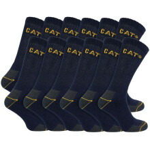 (11-14, Black) Caterpillar - 12 Pack Unisex Heavy Duty Work Socks for Steel Toe Boots