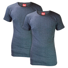(L, Holzkohle) Heat Holders - Heat Holders - 2er Pack Herren Thermo Innenfleece Outdoor Kurzarm Unterhemd