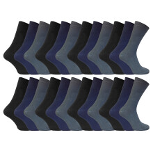 (06-Nov, Marineblau) Sock Snob - 24 Paar Nicht elastische atmungsaktive Herrensocken aus 100 % Baumwolle