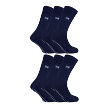 (06-Nov, Marine) THMO - 6er-Pack rutschfeste Socken gefütterte Hausschuhsocken für Herren
