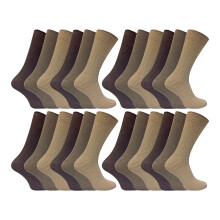 (06-Nov, Braun) Sock Snob - 24 Paar bequeme Herrensocken aus 100 % Baumwolle im Multipack