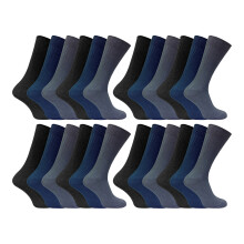 (06-Nov, Schwarz / Marineblau / Grau) Sock Snob - 24 Paar bequeme Herrensocken aus 100 % Baumwolle im Multipack