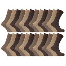 (06-Nov, Beige) Sock Snob - 24 Paar Nicht elastische atmungsaktive Herrensocken aus 100 % Baumwolle