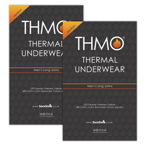 (Medium, Black (X2)) THMO - 2 Pack Mens Thermal Long Johns | Winter Base Layer Thermal Underwear 1