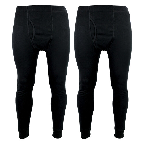(Medium, Black (X2)) THMO - 2 Pack Mens Thermal Long Johns | Winter Base Layer Thermal Underwear
