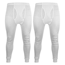 (XL, Weiß (X2)) THMO - 2er Pack Herren Thermo Unterwäsche Hosen | THMO | Winter Funktionsunterwäsche