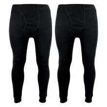 (Large, Schwarz (X2)) THMO - 2er Pack Herren Thermo Unterwäsche Hosen | THMO | Winter Funktionsunterwäsche