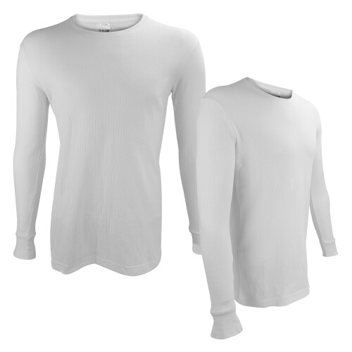 (L, Weiß (X2)) THMO - THMO - 2er Pack Herren Thermounterwäsche Oberteil
