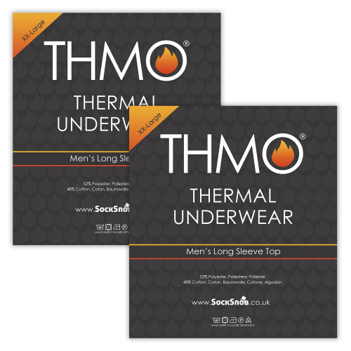(XX-Large, Schwarz (X2)) THMO - THMO - 2er Pack Herren Thermounterwäsche Oberteil 1