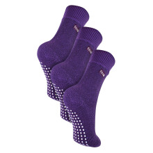 (4-6 Years, Purple) THMO - 1 Pack Kids Indoor Thermal Slipper Socks with Grips