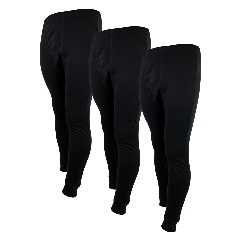 Thmo Men's Black (X-Large, (X3)) - 3 Pack Thermal Long Johns | Winter Base Layer Underwear Bottoms