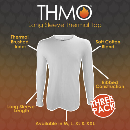 (L, Schwarz (X3)) THMO - THMO - 3er Pack Herren Thermounterwäsche Oberteil 2
