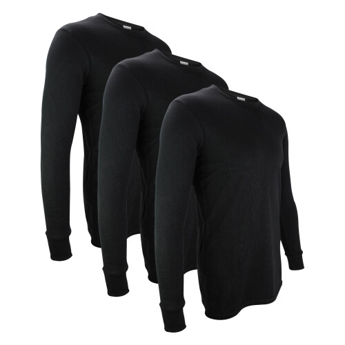 (L, Schwarz (X3)) THMO - THMO - 3er Pack Herren Thermounterwäsche Oberteil