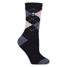 (04-Aug, Marineblaues Argyle-Muster) Heat Holders - Gemusterte Thermal Lite-Socken für Damen