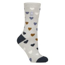 (04-Aug, Graue Herzen) Heat Holders - Gemusterte Thermal Lite-Socken für Damen