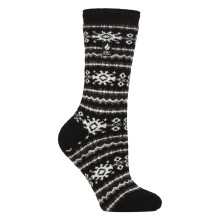 (04-Aug, Schwarzes Fairisle) Heat Holders - Gemusterte Thermal Lite-Socken für Damen