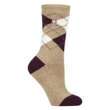 (04-Aug, Beiges Argyle-Muster) Heat Holders - Gemusterte Thermal Lite-Socken für Damen