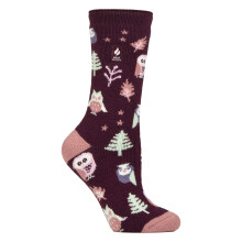 (37-42, Burgunder-Eule) Heat Holders - Gemusterte Thermal Lite-Socken für Damen