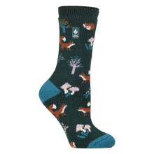 (04-Aug, Blaugrüner Fuchs) Heat Holders - Gemusterte Thermal Lite-Socken für Damen
