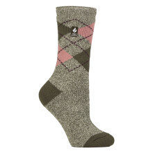 (04-Aug, Salbei Argyle) Heat Holders - Gemusterte Thermal Lite-Socken für Damen