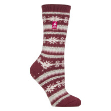 (37-42, Himbeer-Fairisle) Heat Holders - Gemusterte Thermal Lite-Socken für Damen