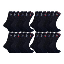 (45-50, Schwarz) Sock Snob - 24 Paar klassische Herren-Sportsocken im Multipack