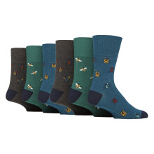 (39-45, Insekten) Gentle Grip - Gentle Grip - 6 Paar Damen Ohne Gummi Diabetiker Druckfreie Socken