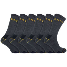 (36-38, Holzkohle) Caterpillar - 6er-Pack robuste Unisex-Arbeitssocken für Stiefel