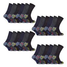 (Dec-14, Sortiert) Sock Snob - 24 Paar Herren-Multipack-Ultimate-Arbeitssocken aus Baumwolle