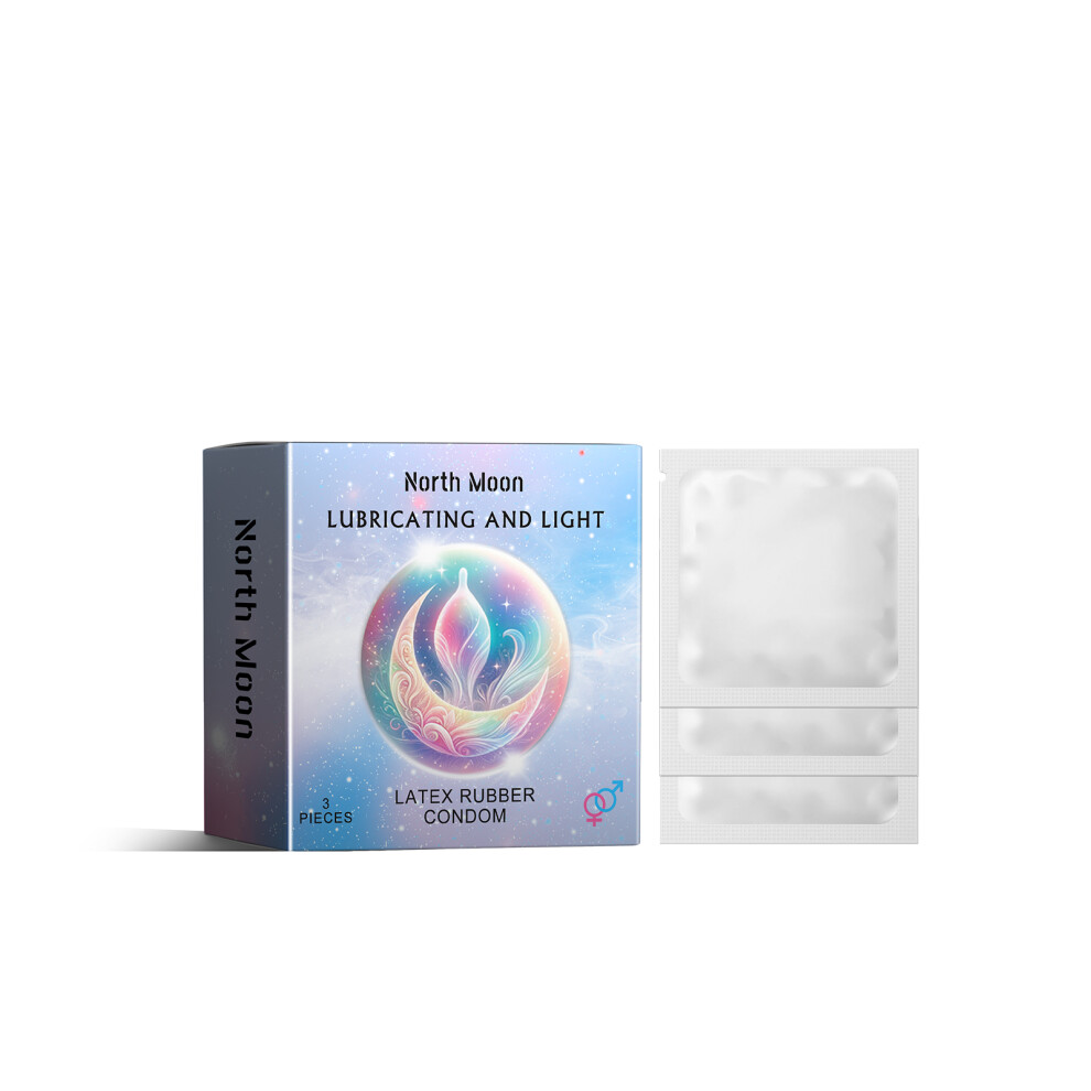 North Moon Latex Rubber Condom, Couple Body Safety Protection Thread Hyaluronic Acid Series