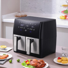 Dual Large 8L 1700W Touch Screen Air Fryer with Timer