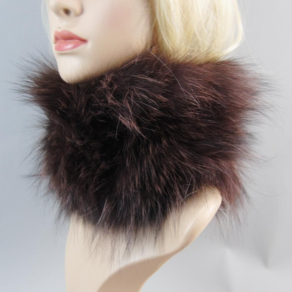 (coffee, Good elasticity) 2022 Women's Winter Warm Real Fox Fur Scarf Fur Headbands Fox Fur Scarves Luxury Neck Warmer Good Elastic Natural Fur Mufflers