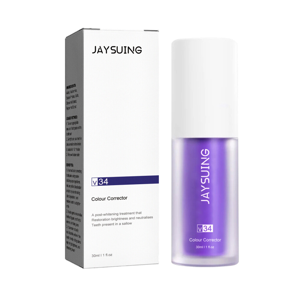 Jaysuing V34 Toothpaste, Cleaning Bad Breath Teeth Stains Beauty Whitening Tooth Care Toothpaste Purple