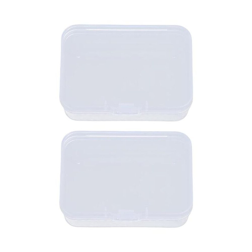 2pc Transparent Plastic Storage Jewelry Box Container For Beads Earring Box