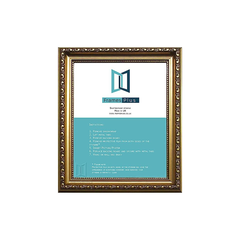 (50cm x 70cm ( 500mm x 700mm)) EMBOSSED GOLD WASHED PICTURE PHOTO FRAME HOME OFFICE WORK GIFT PRESENT