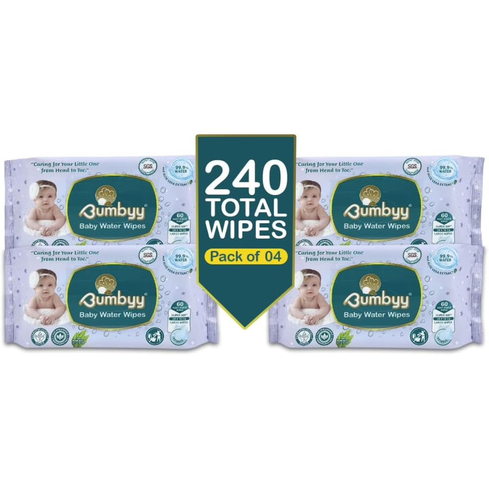 Baby Water Wipes - Biodegradable Wet Wipes Bumbyy