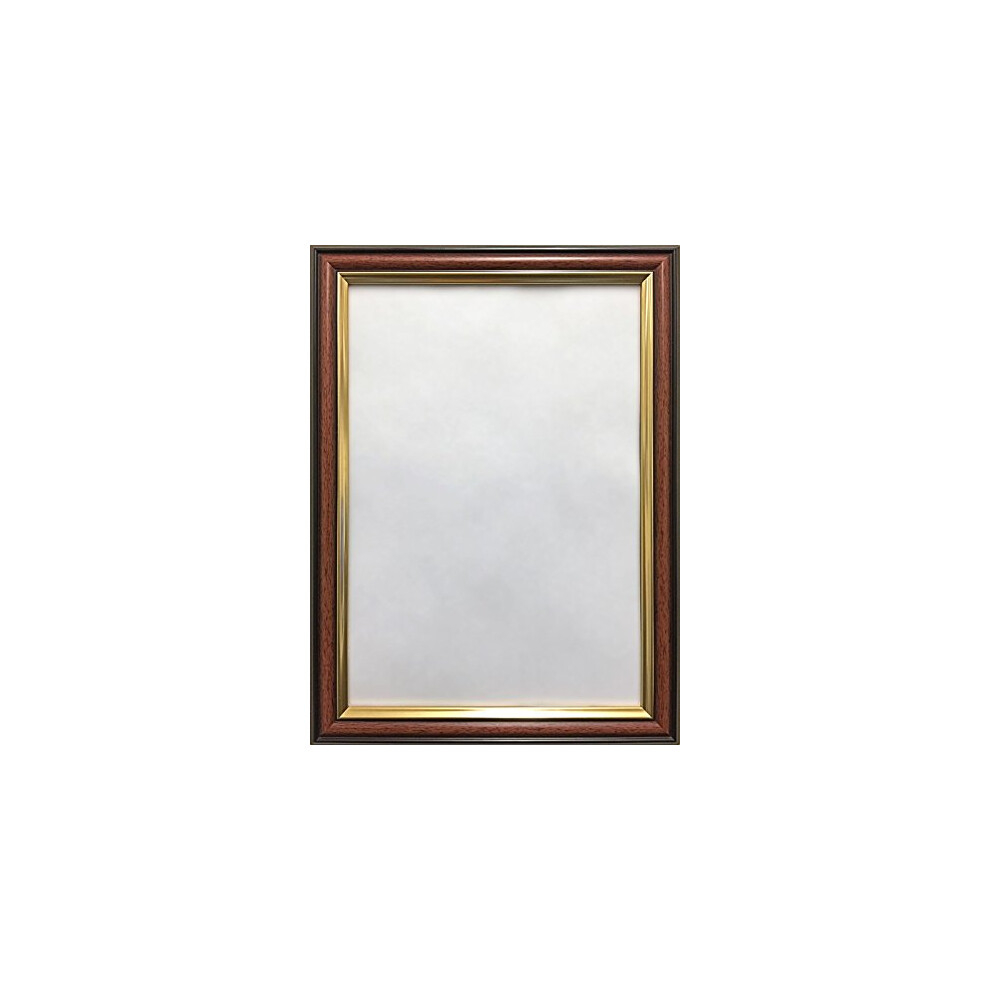 (Brown&Gold, 16"x12" (40.6 x 30.5cm)) WALNUT WOOD EFFECT WITH GOLD INLINE TRADITIONAL STYLE PHOTO PICTURE POSTER FRAME BROWN & GOLD FRAMES VARIOUS SIZES