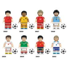 8pcs Soccer Star Building Block Toy Messi Ronaldo Mini Doll Figure