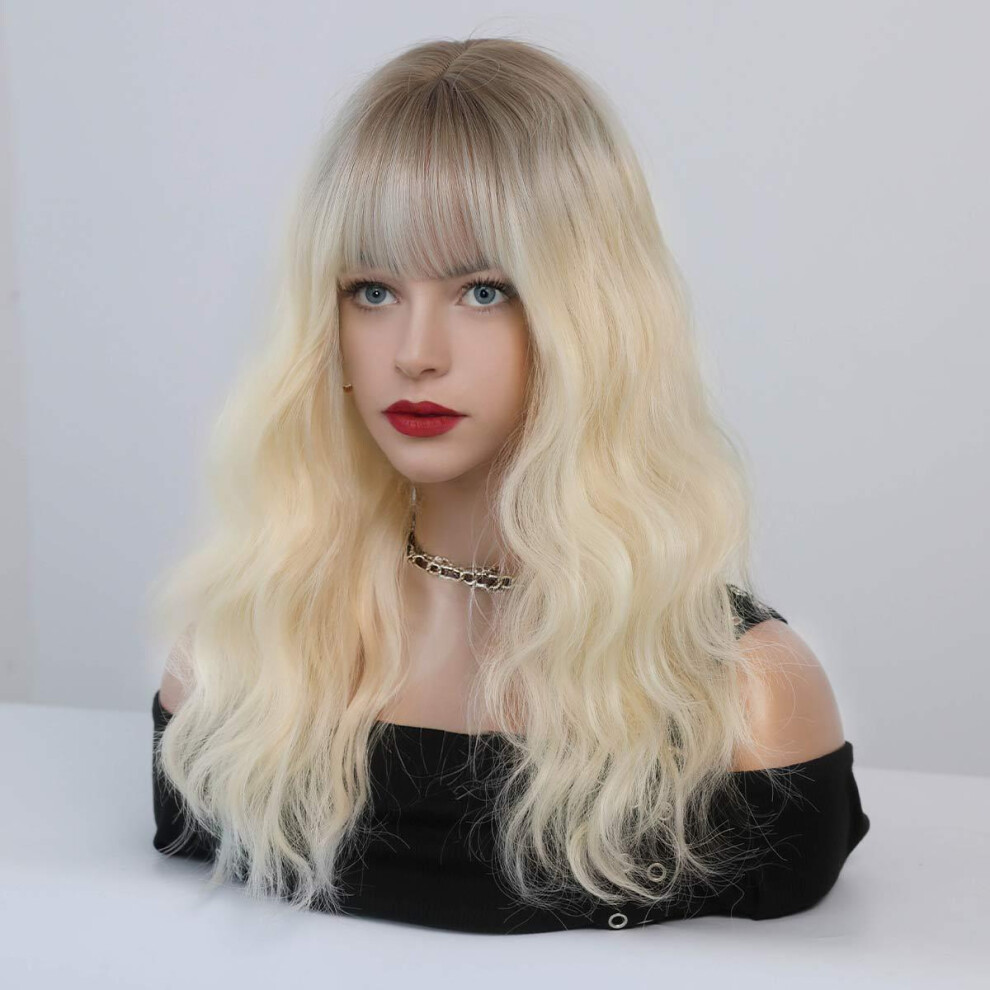 Unisex Green,Silver (Platinum Top Dyed Brown_54cm 21.25Inch) New Cosplay Halloween Wigs Seaweed Green Wavy Curl Chemical Fiber Wig Wholesale Green Wigs