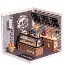 Robotime DIY Miniature House Super Store Dollhouse Golden Wheat Bakery