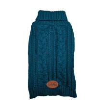 (Medium, Navy) HugglePets Legacy Cable Knit Dog Jumper