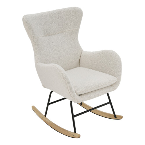 Living And Home Comfy Sherpa Upholstered Rocking Accent Chair 2
