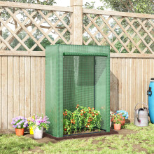 Outsunny 100 x 50 x 150cm Greenhouse w/ Zipper Roll-up Door Outdoor Green