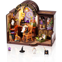 Robotime The Magic Study Mini Dollhouse Wooden LED Kit Gift for Adult