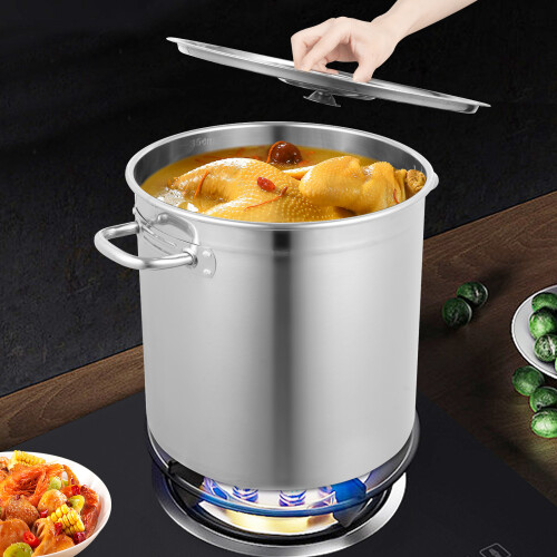 35L Stainless Steel Large Capacity Flat Bottom Insulated Soup Bucket 2