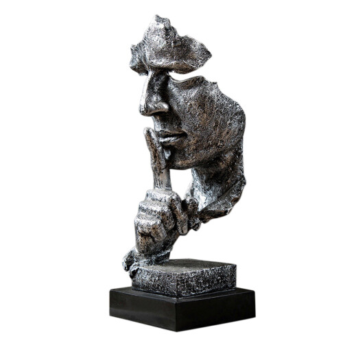 Living And Home Creative and Abstract Men Figure Statues Sculptures Keep Silence Figurine 1