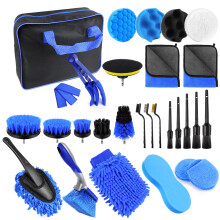 Car Detailing Brush Kit 29PCS Interior & Exterior Cleaning Set for Wheels, Dashboard, Vents, Leather with Storage Bag, Detailing Brushes, Duster